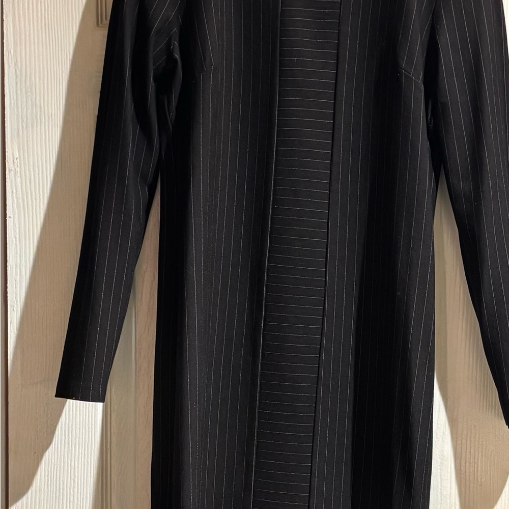 Elegant Black Pinstripe Women's Dress